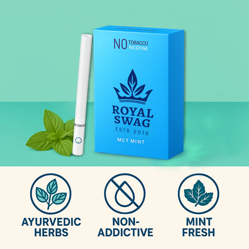 Royal Swag Ayurvedic Herbal Mint Flavoured (MCT) Cigarettes - 10 Sticks Packet