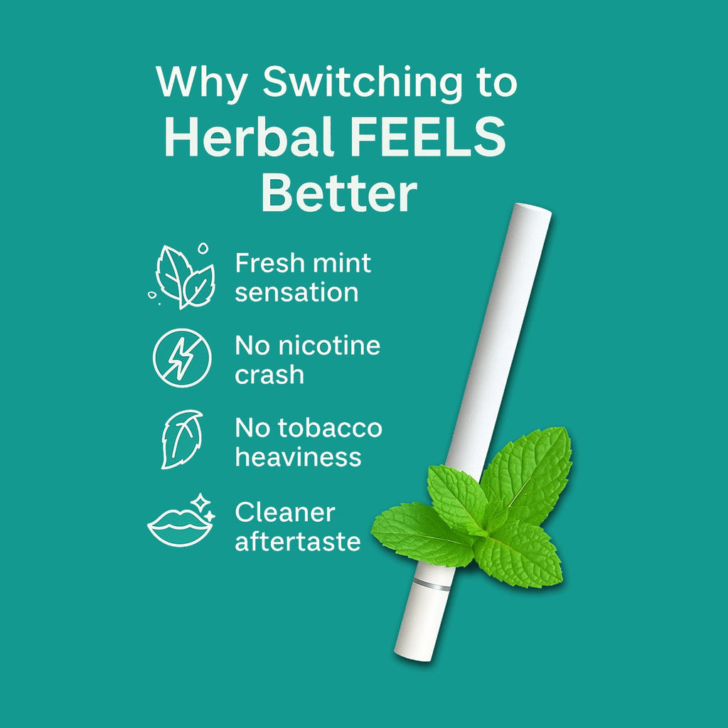 Royal Swag Ayurvedic Herbal Mint Flavoured (MCT) Cigarettes - 10 Sticks Packet