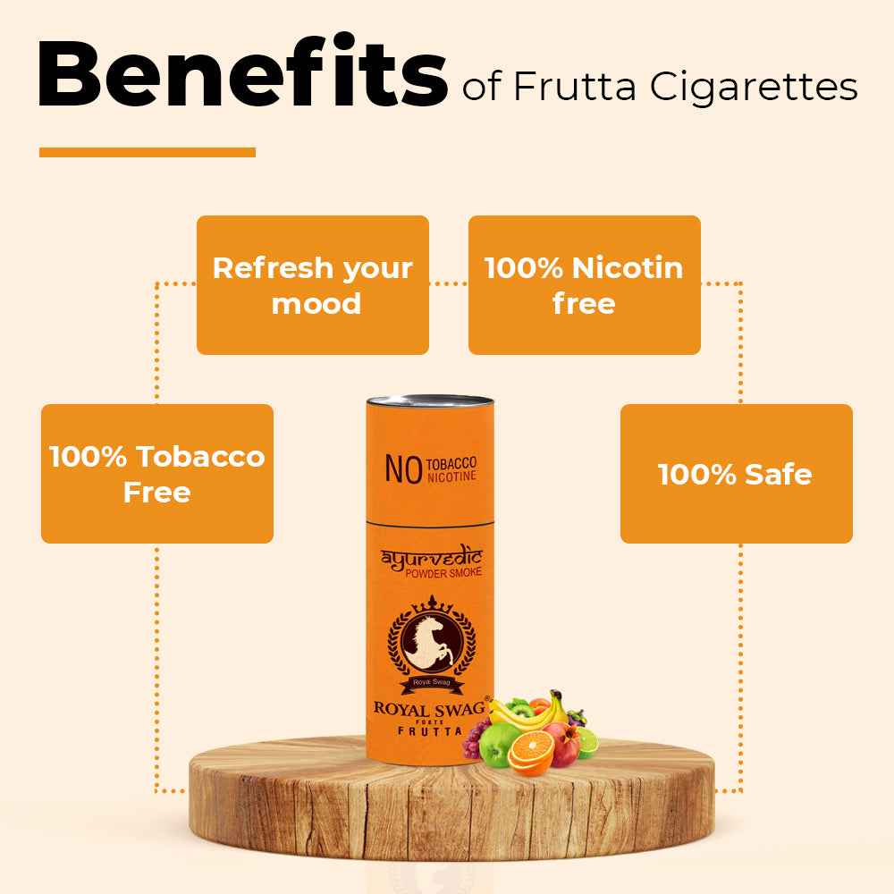 Ayurvedic Herbal Cigarette Frutta and Clove Flavour (50 Stick Each) Nicotine Free | Pack of 100